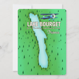 Carte Le lac Bourget France belle affiche de voyage