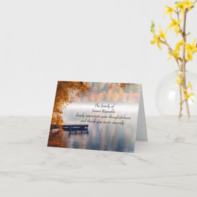 Carte Le lac d'automne dans le Merci de la sympathie (Fleur jaune)