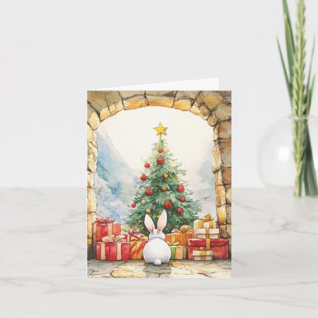 Carte Le lapin de Noël Joyeux jours fériés (Devant)