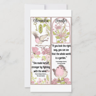 Carte Le Livre Secret Garden cite de mignons Signets d'o