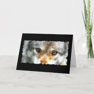Carte Le LOUP OBSERVE des Salutation-cartes de défenseur
