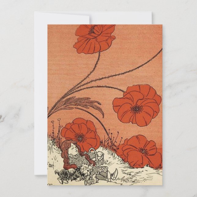 Carte Le magicien d'Oz Dorothy et Toto dans les pavots (Devant)