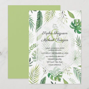 Carte Le mariage botanique tropical de verdure invite