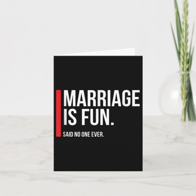 Carte Le Mariage Est Amusant, Amusant Mariage Groom Cran (Devant)