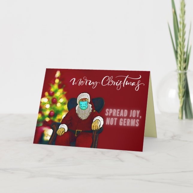 Carte Le Masque de Père Noël, c'est la joie, pas les ger (Devant)
