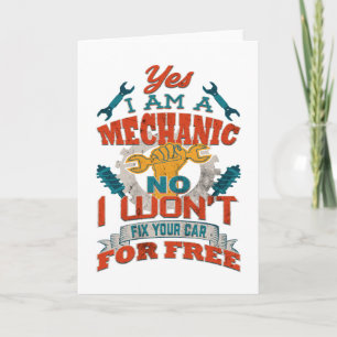 Carte Le mécanicien automobile ne fixera pas votre