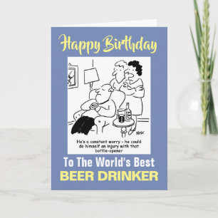 Carte Le meilleur buveur de bière au monde - Joyeux anni