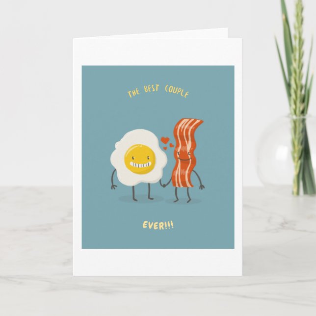 Carte Le meilleur couple jamais - bacon et œuf (Devant)