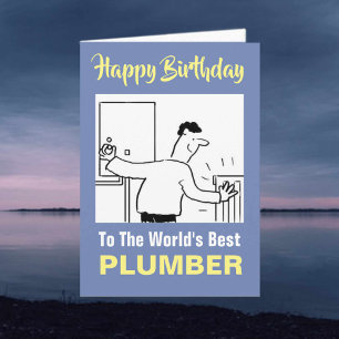 Carte Le meilleur plombier du monde - Joyeux anniversair