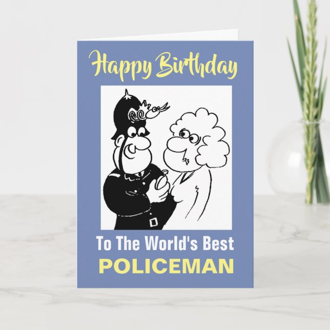 Carte Le meilleur policier du monde - Joyeux anniversair (Devant)