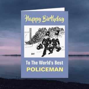 Carte Le meilleur policier du monde - Joyeux anniversair