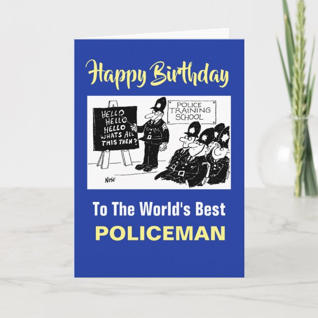 Carte Le meilleur policier du monde - Joyeux anniversair (Devant)