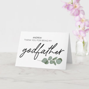 Carte Le Merci-cadeau du parrain pour être mes parents