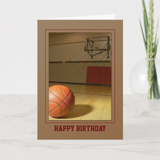 Carte Le Merci d'anniversaire de basket-ball en (Devant)