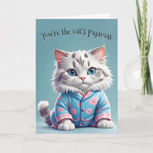 Carte Le Merci du pyjama de chat (Devant)