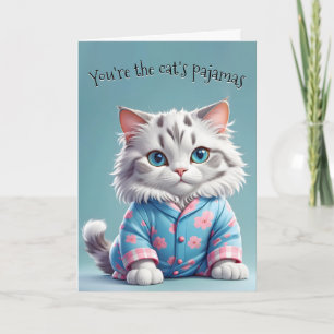 Carte Le Merci du pyjama de chat
