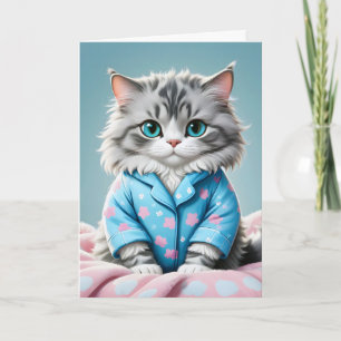 Carte Le Merci du pyjama de chat