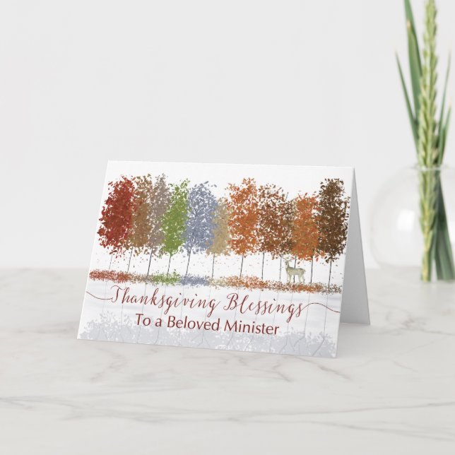 Carte Le ministre Thanksgiving, bénédictions religieuses (Devant)