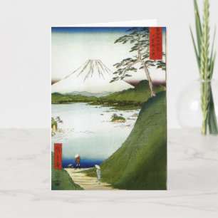 Carte Le mont Fuji vu d'un lac Hiroshige 1858