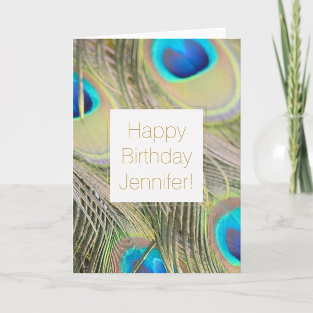 Carte Le paon fait varier le pas de l'anniversaire (Devant)