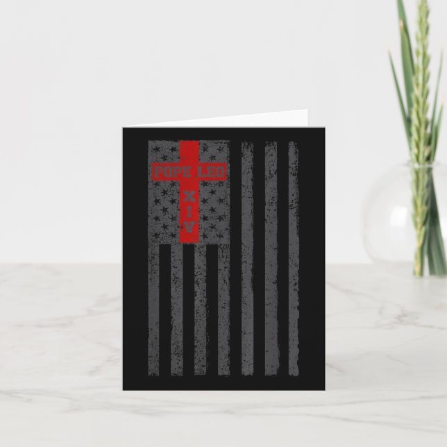 Carte Le pape de la Croix du drapeau américain Leo Xiv - (Devant)