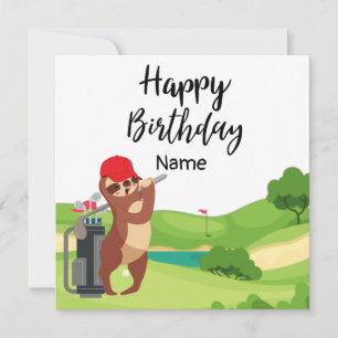 Carte Le paresseux de Golfer joue le jour de l'anniversa