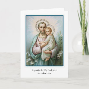 Carte Le Parrain Catholique Saint Joseph Fête des pères 