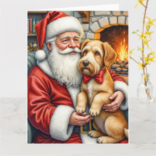 Carte Le Père Noël tenant une œuvre d'art de Noël Aireda