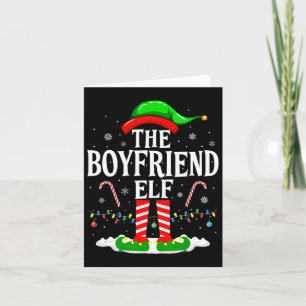 Carte Le petit ami Elf Funny Xmas Elf Correspondant Fami
