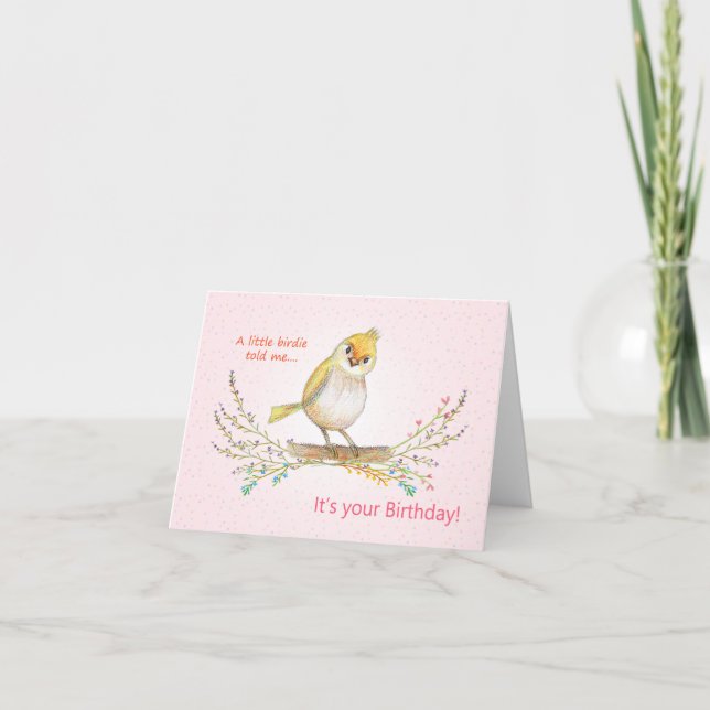 Carte Le petit oiseau mignon m'a dit que c'était ton ann (Devant)