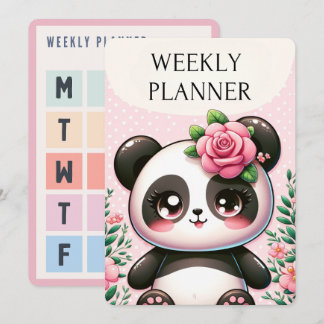 Carte Le planificateur hebdomadaire en fleurs de Petite 