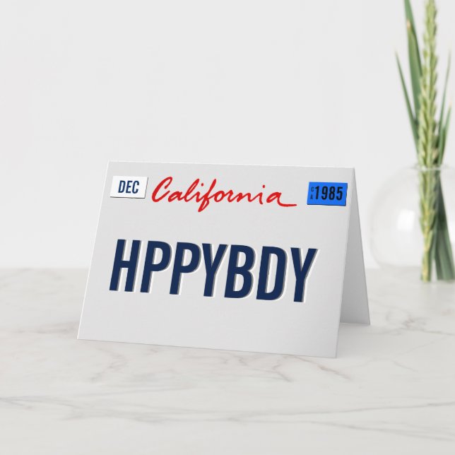 Carte Le plat d'anniversaire de la Californie (Devant)
