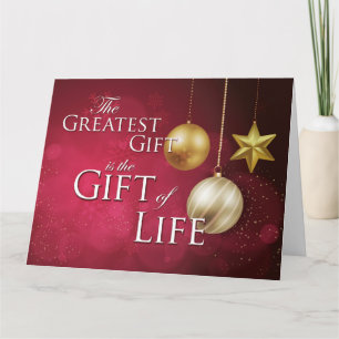 Carte Le plus grand cadeau est le cadeau de la vie Noël