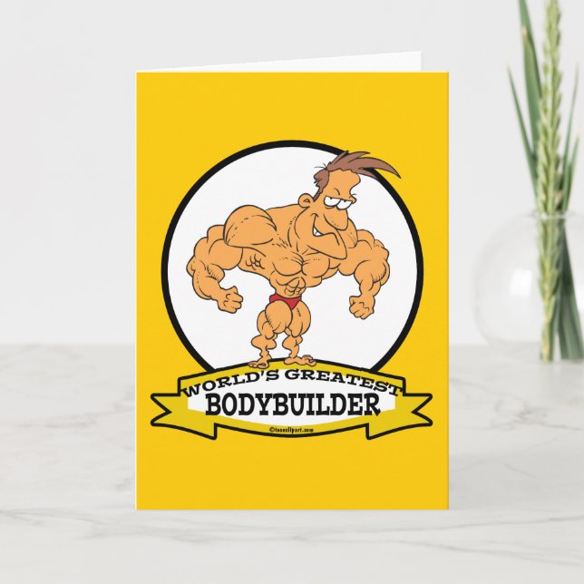 CARTE LE PLUS GRAND CARTOON HOMME DE BODYBUILDER (Devant)