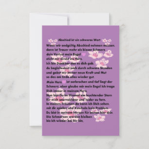 Carte Le poème d'adieu