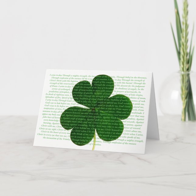 Carte Le poème irlandais St. Patrick Le Shamrock de cerf (Devant)