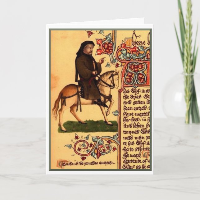 Carte Le poète Chaucer, manuscrit d'Ellesmere, circa (Devant)