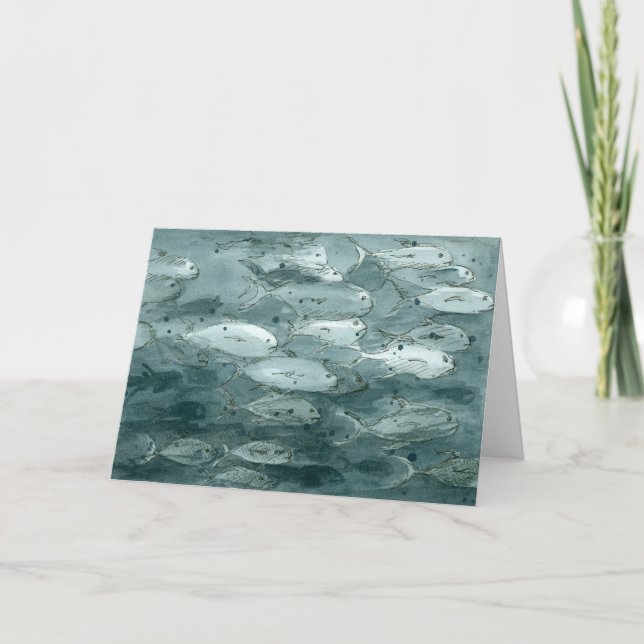 Carte Le poisson de joyeux anniversaire évalue (Devant)