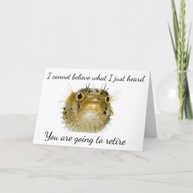 CARTE LE POISSON PUFER EST EXCITÉ QUE VOUS SOYEZ **RETRA (Devant)