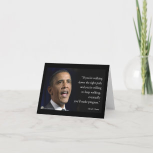 Carte Le président Obama et la citation "Faire des progr