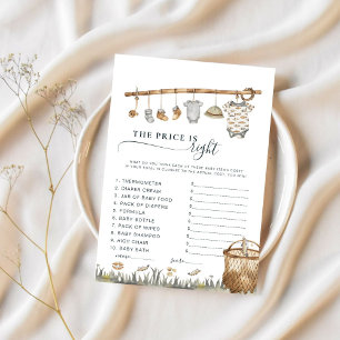 Carte Le Prix Est Bon Reel Baby shower De Pêche Amusant