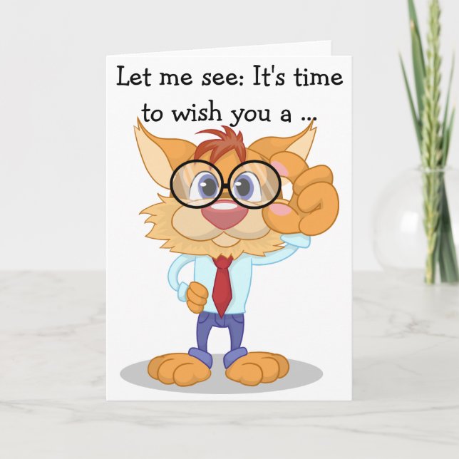 Carte Le professeur Cat souhaite un joyeux anniversaire (Devant)