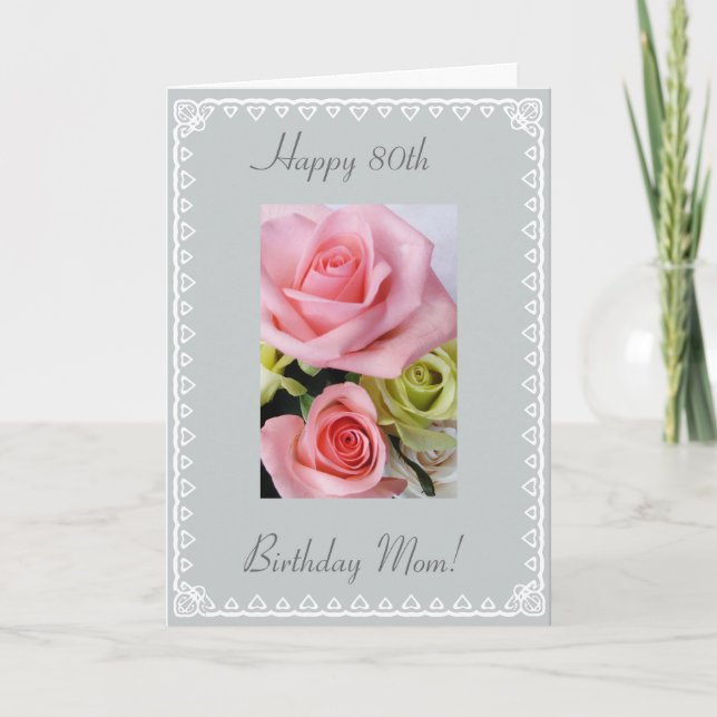 Carte Le quatre-vingtième anniversaire de la maman (Devant)