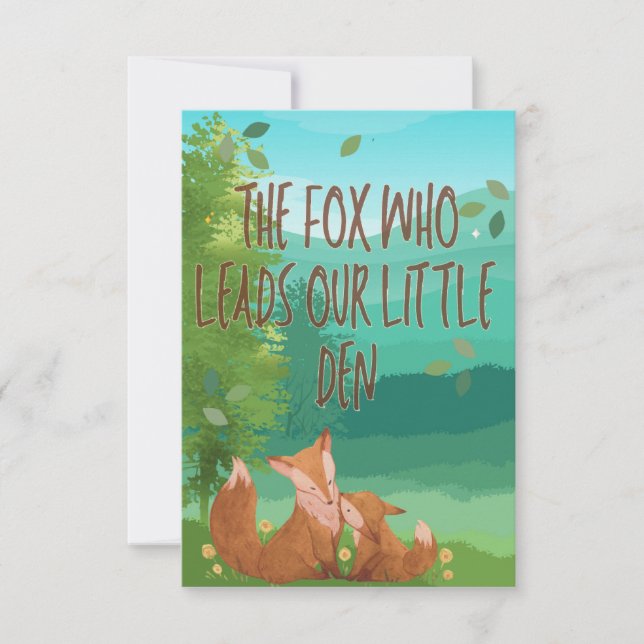 Carte Le renard qui dirige notre petite tanière – Fête d (Devant)