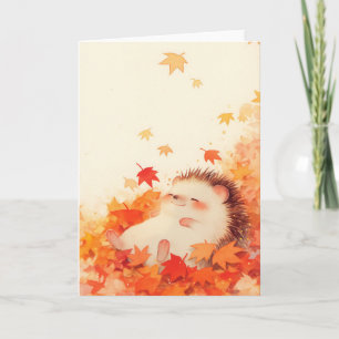 Carte Le repos d'automne du hérisson