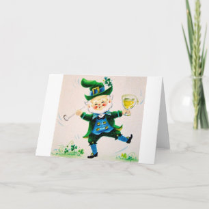 Carte Le rétro jour de St Patrick de lutin, de tuyau et