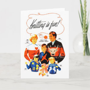 Carte Le rétro tricot vintage des femmes 60s est