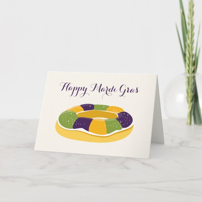 Carte Le Roi heureux Cake Fat mardi de mardi gras (Devant)