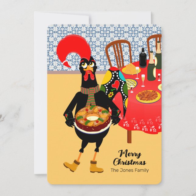 Carte Le Rooster Portugais aime le gâteau du roi (Devant)