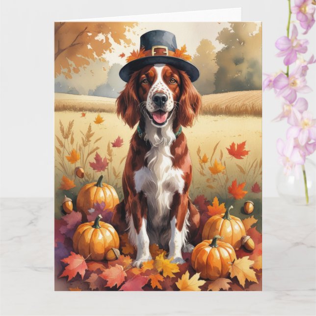 Carte Le Rouge Irlandais En Automne Laisse L'Art Thanksg (Orchidée)